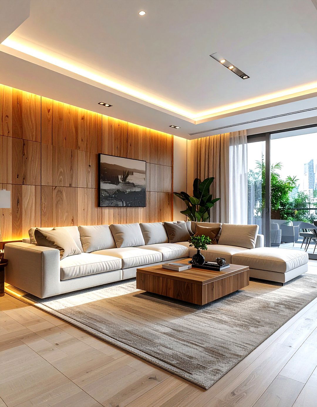 Led strips for accent wall textures - 30 living room led strip lights ideas