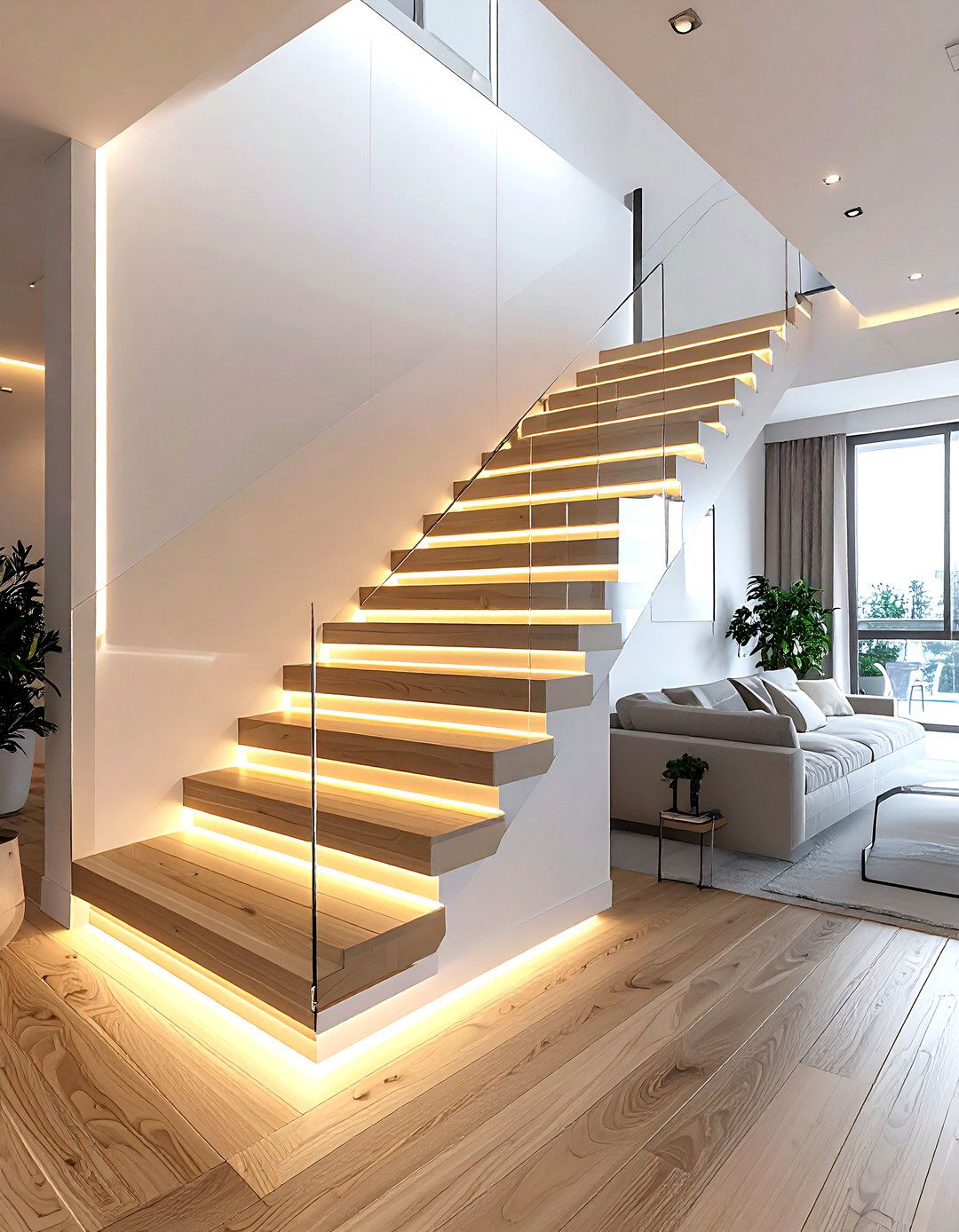 Led strips for staircase in living room - 30 living room led strip lights ideas