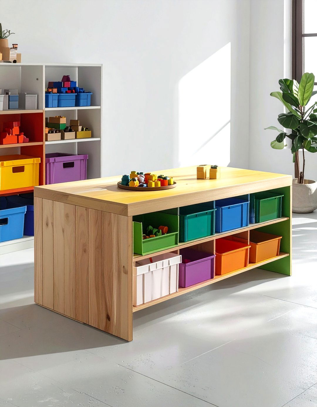 Lego Storage Table - 30 playroom organization ideas