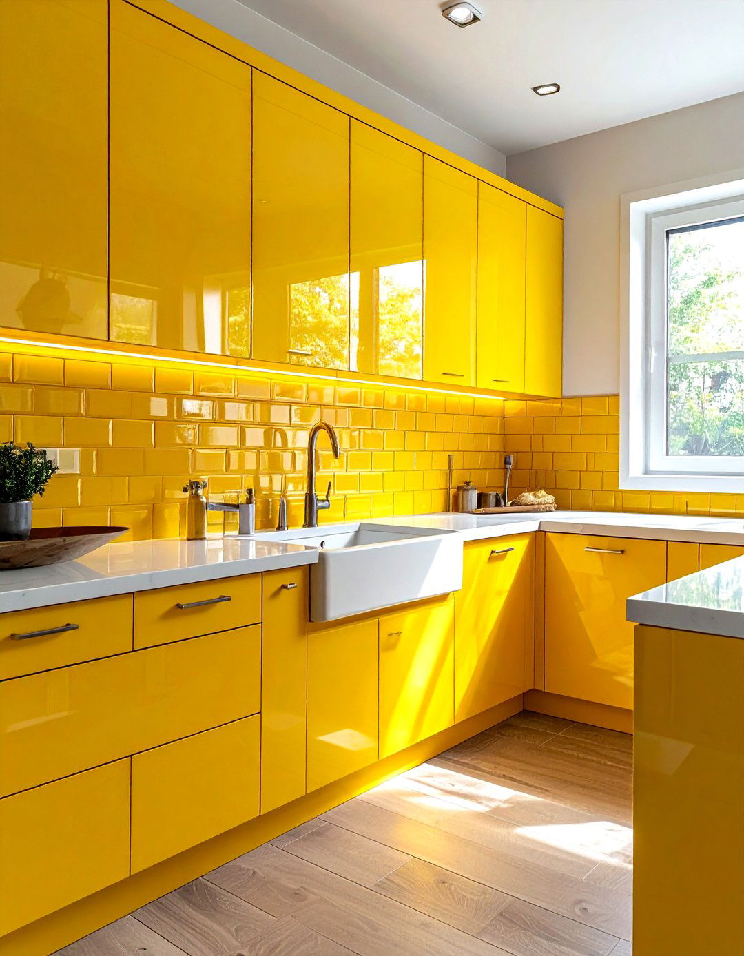 Lemon Yellow Backsplash - 30 yellow kitchen ideas