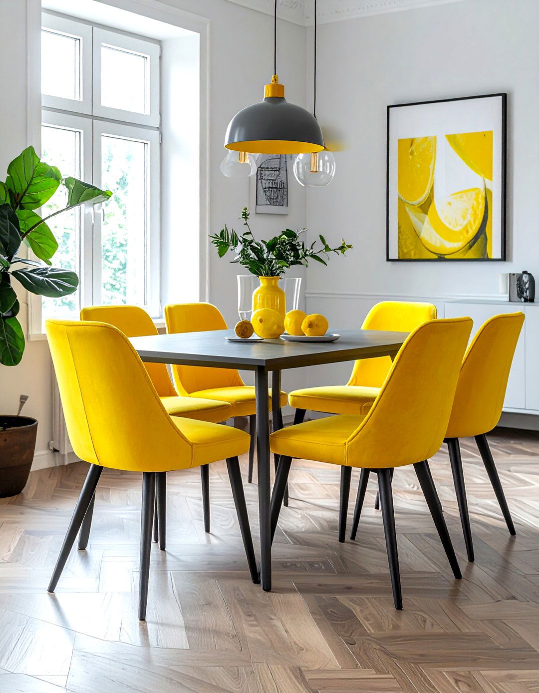 Lemon Yellow Dining Chair - 30 colorful dining chair ideas