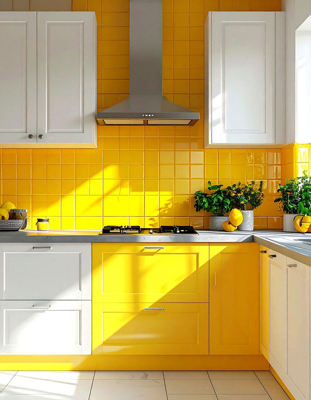 Lemon Yellow Kitchen Backsplash - 30 kitchen accent color ideas
