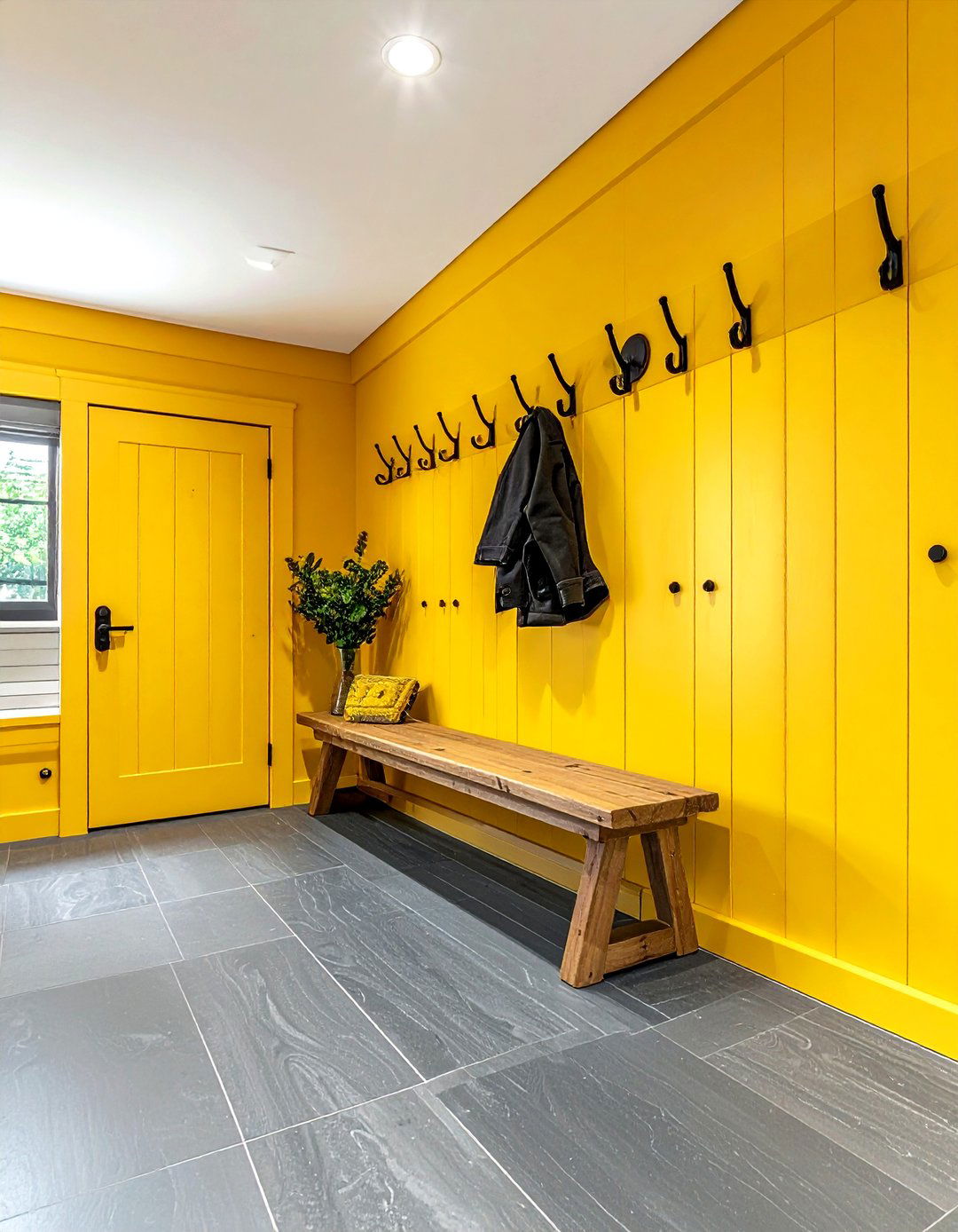 Lemon Yellow Mudroom - 30 bold color decor ideas
