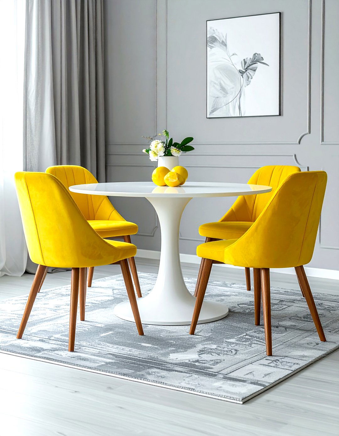 Lemon yellow dining chairs - 30 yellow dining room ideas