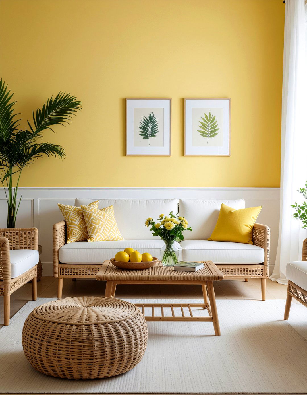 Lemon yellow living room - 30 living room yellow walls