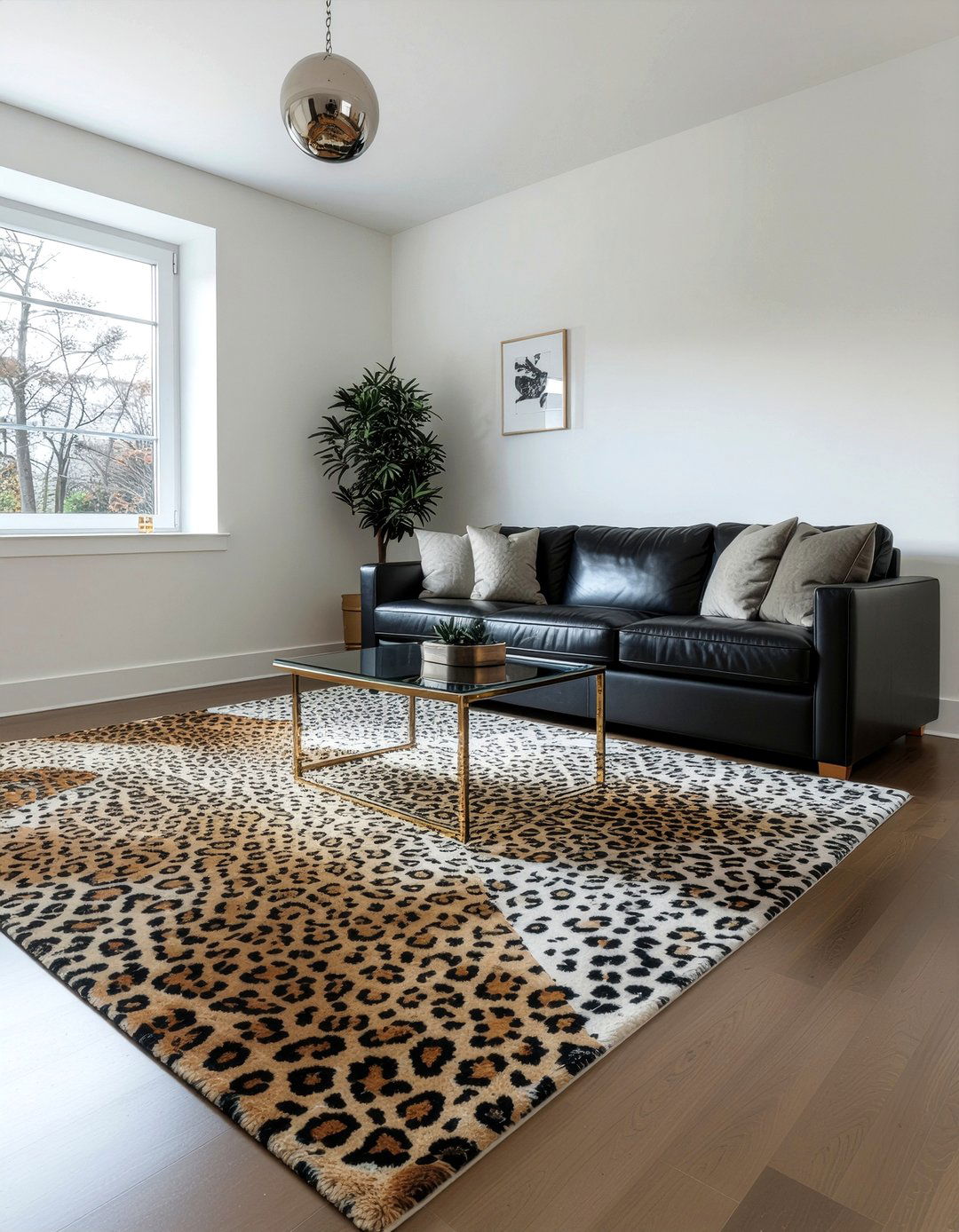Leopard Print Rug - 30 glam living room ideas