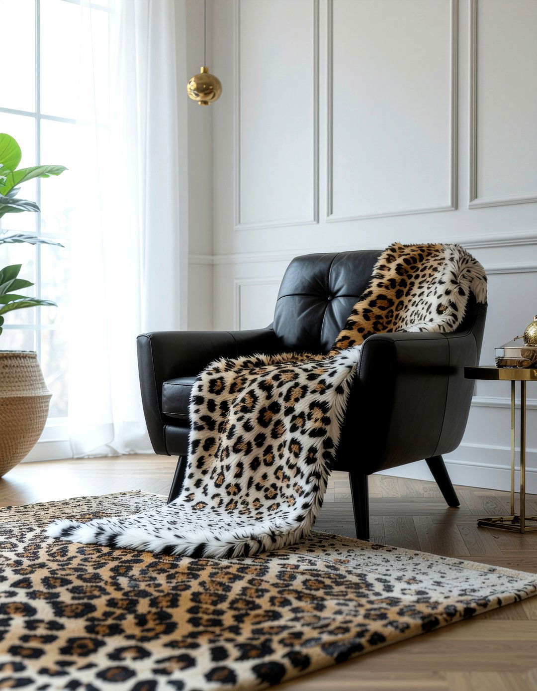 Leopard print faux fur throw - 30 faux fur throw ideas