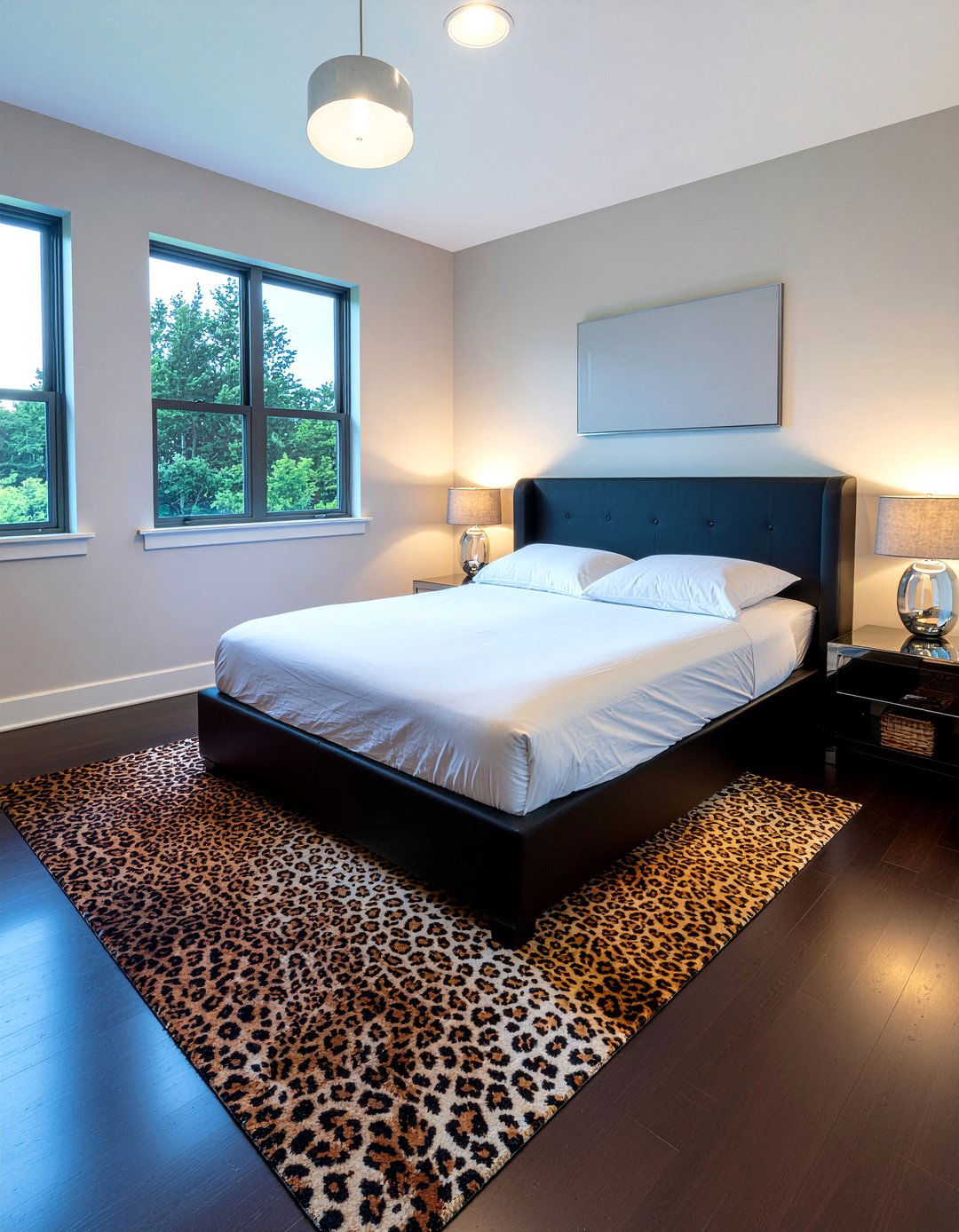 Leopard print rug - 30 rock and roll bedroom ideas