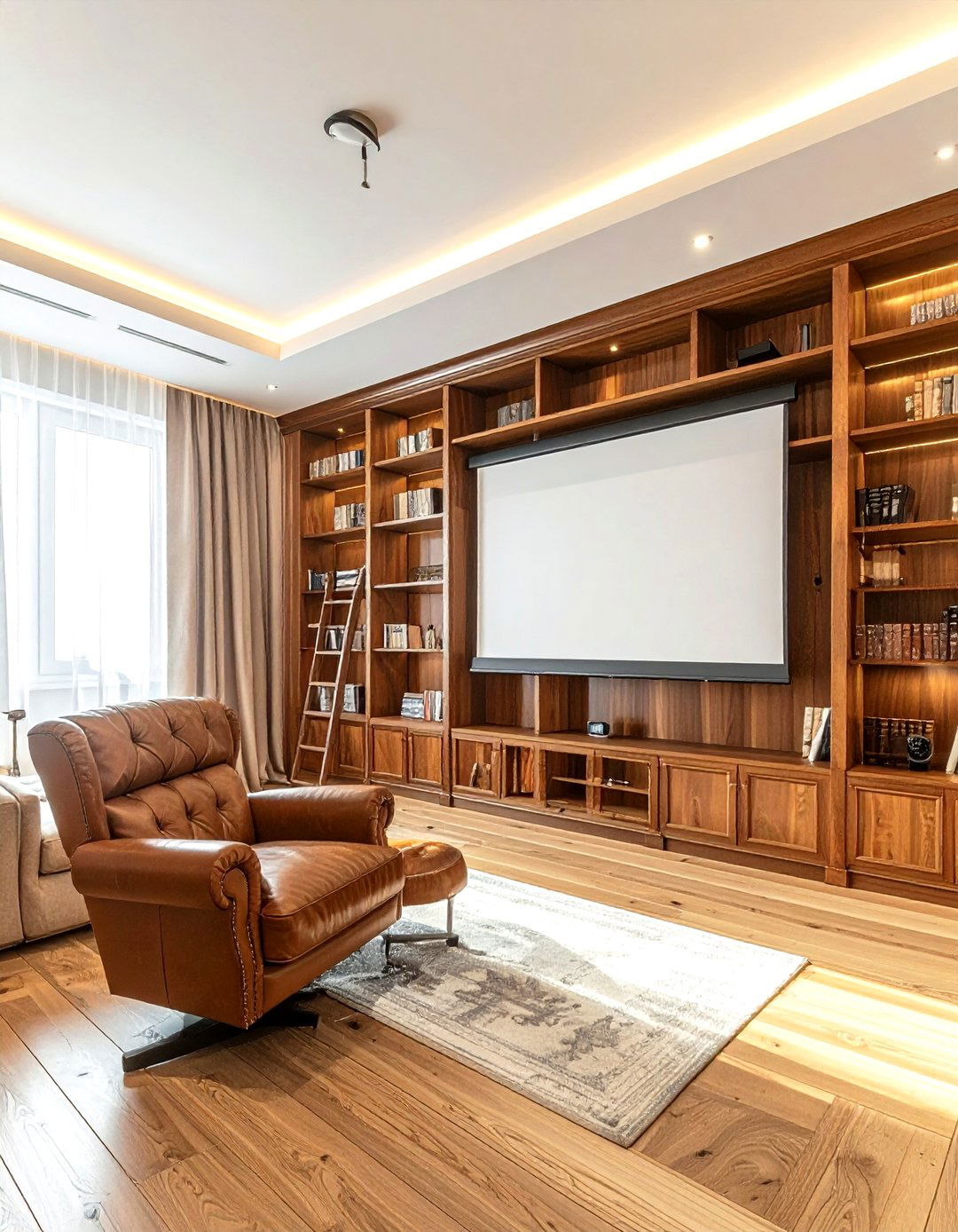 Library Living Room Projector Screen - 30 living room projector ideas