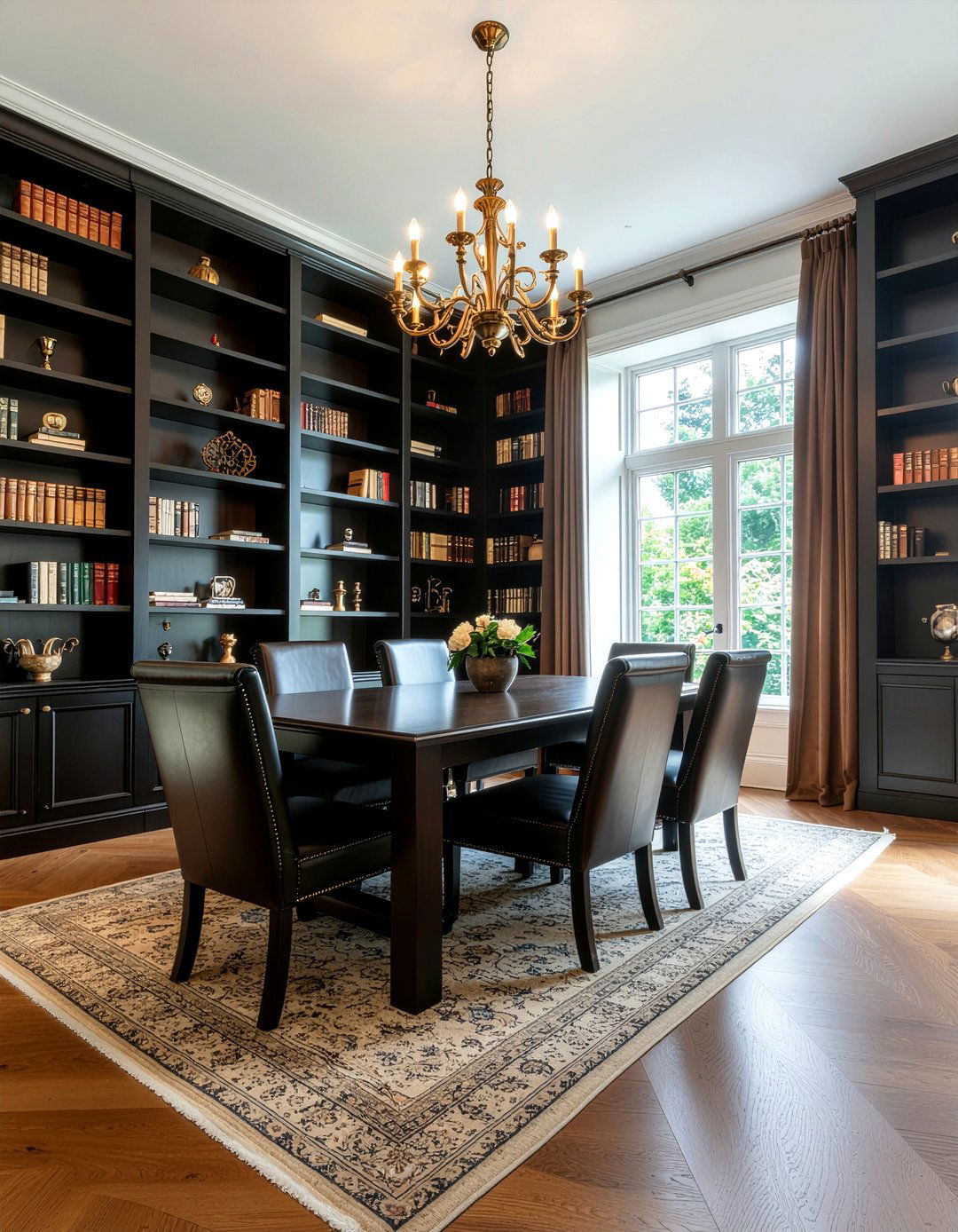 Library dining room wall - 30 flex space dining ideas