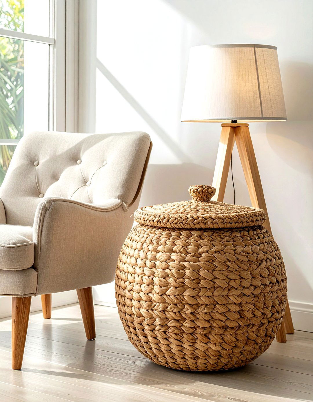 Lidded Hyacinth Basket - 30 blanket basket ideas