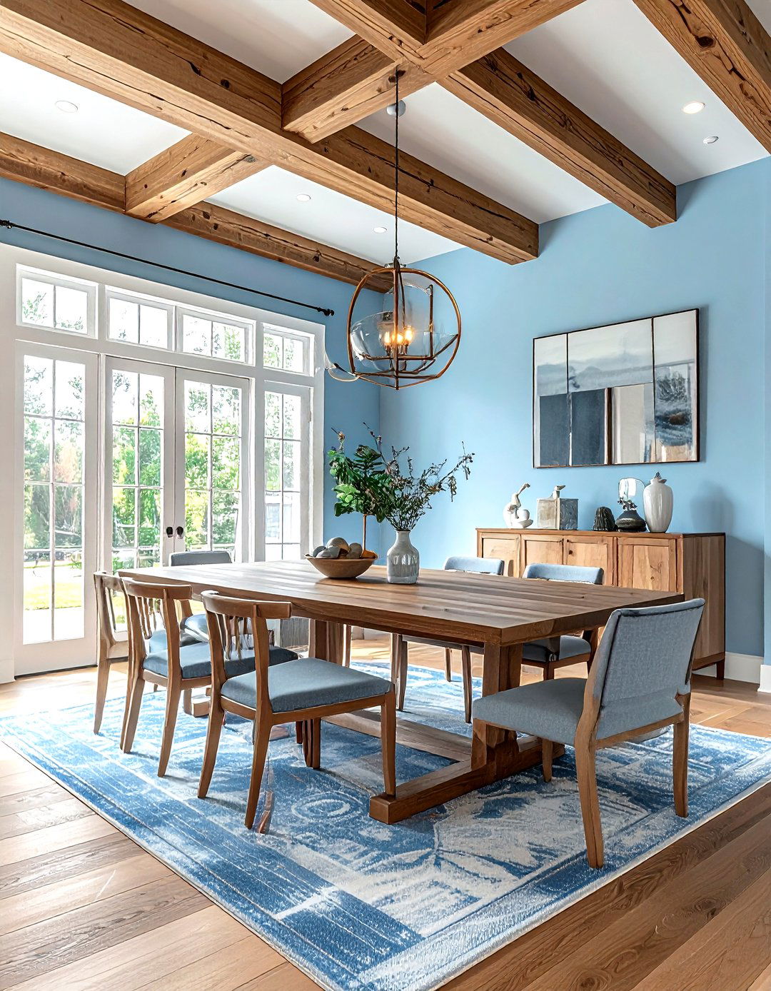 Light Blue And Wood Dining Room - 30 light blue dining room ideas