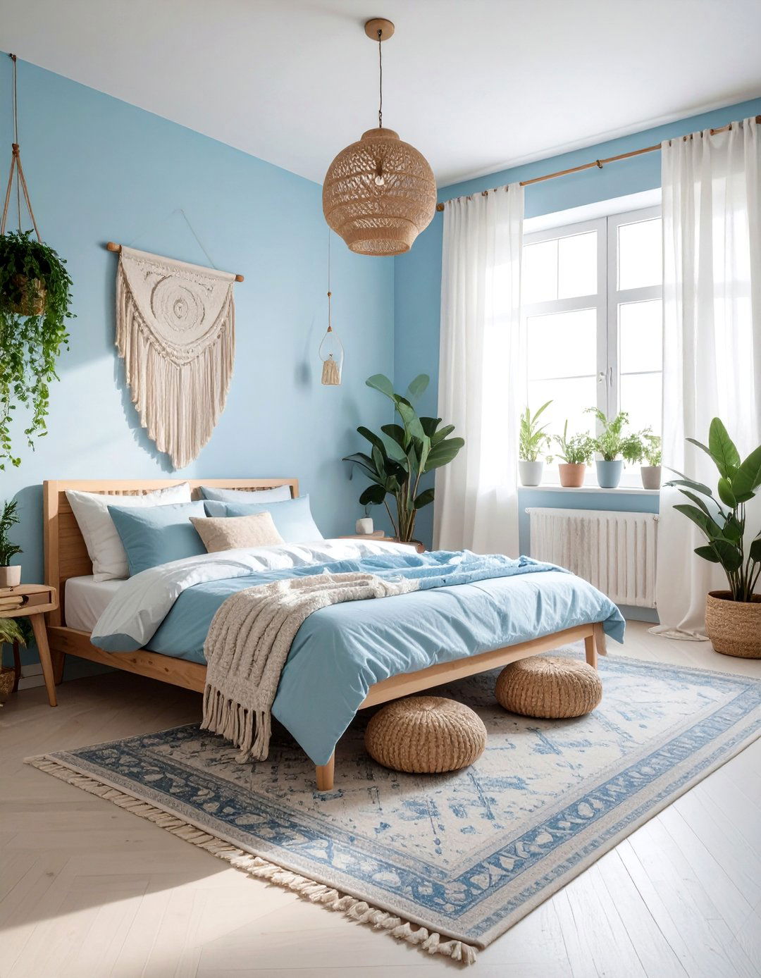 Light Blue Bohemian Bedroom - 30 bohemian blue bedroom ideas