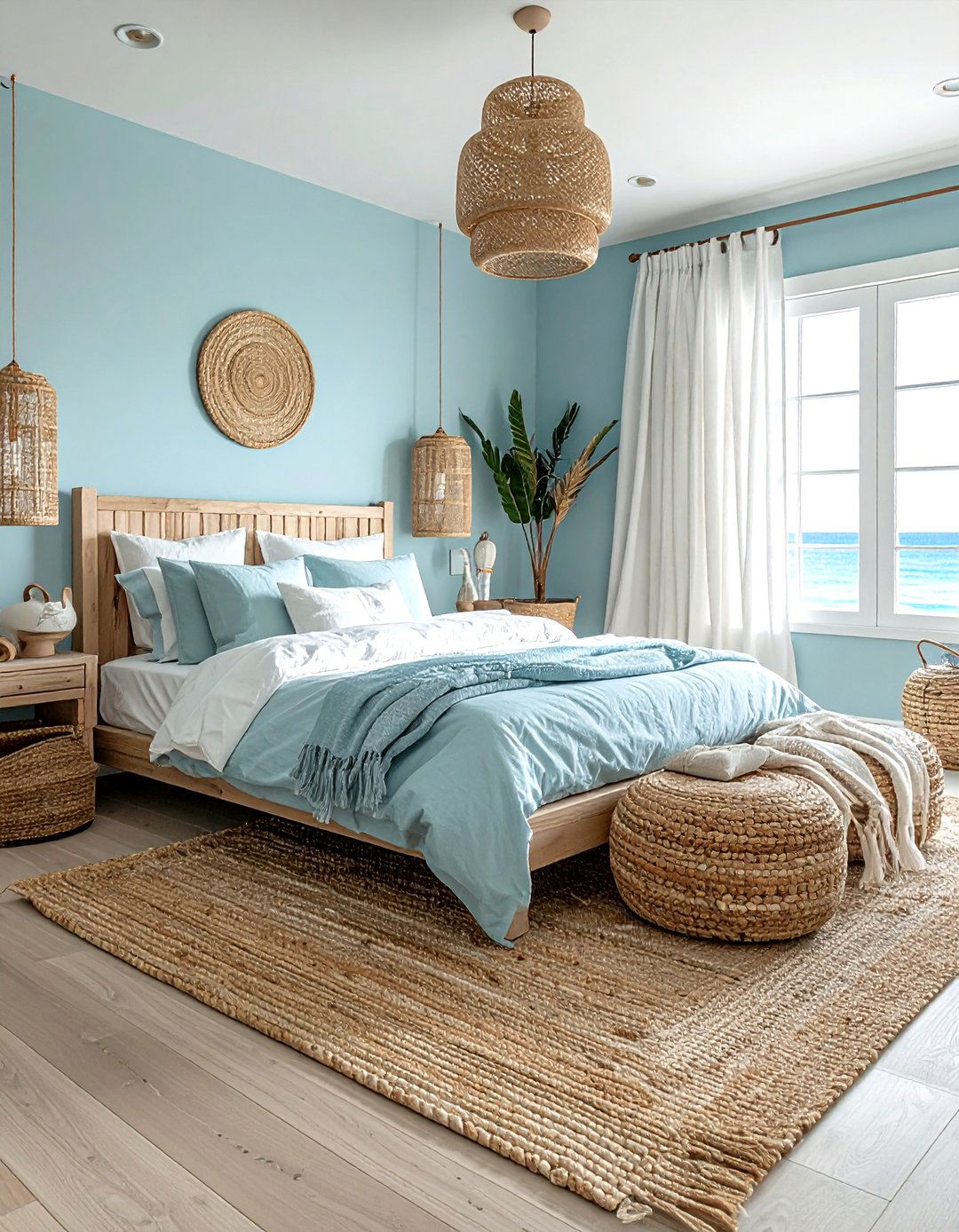 Light Blue Coastal Bedroom - 30 blue bedroom design ideas