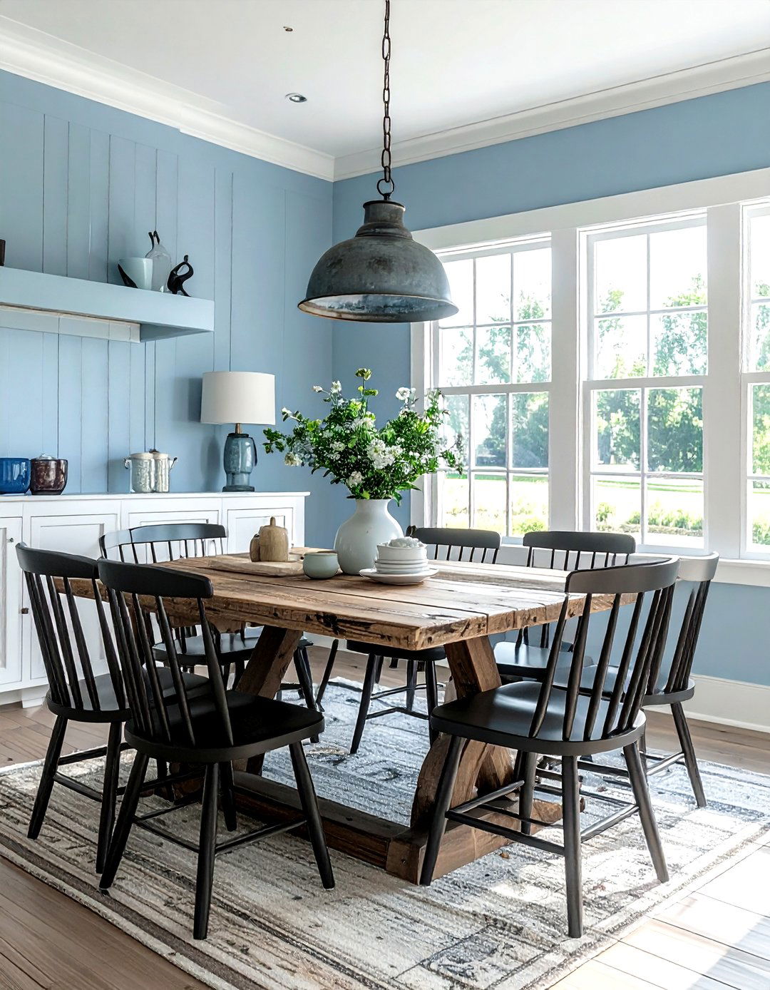 Light Blue Farmhouse Dining Room - 30 light blue dining room ideas