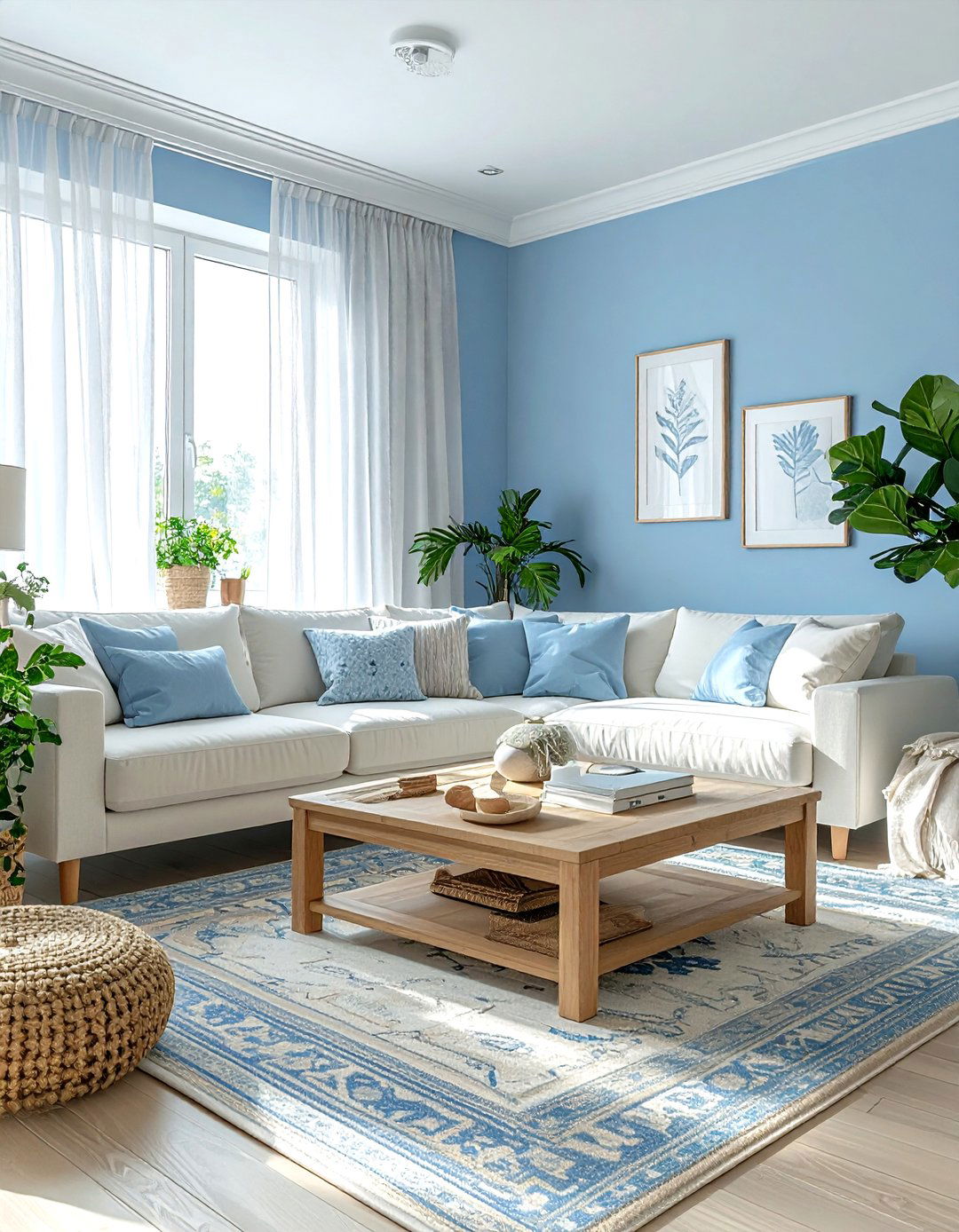 Light Blue Living Room - 30 blue living room design ideas