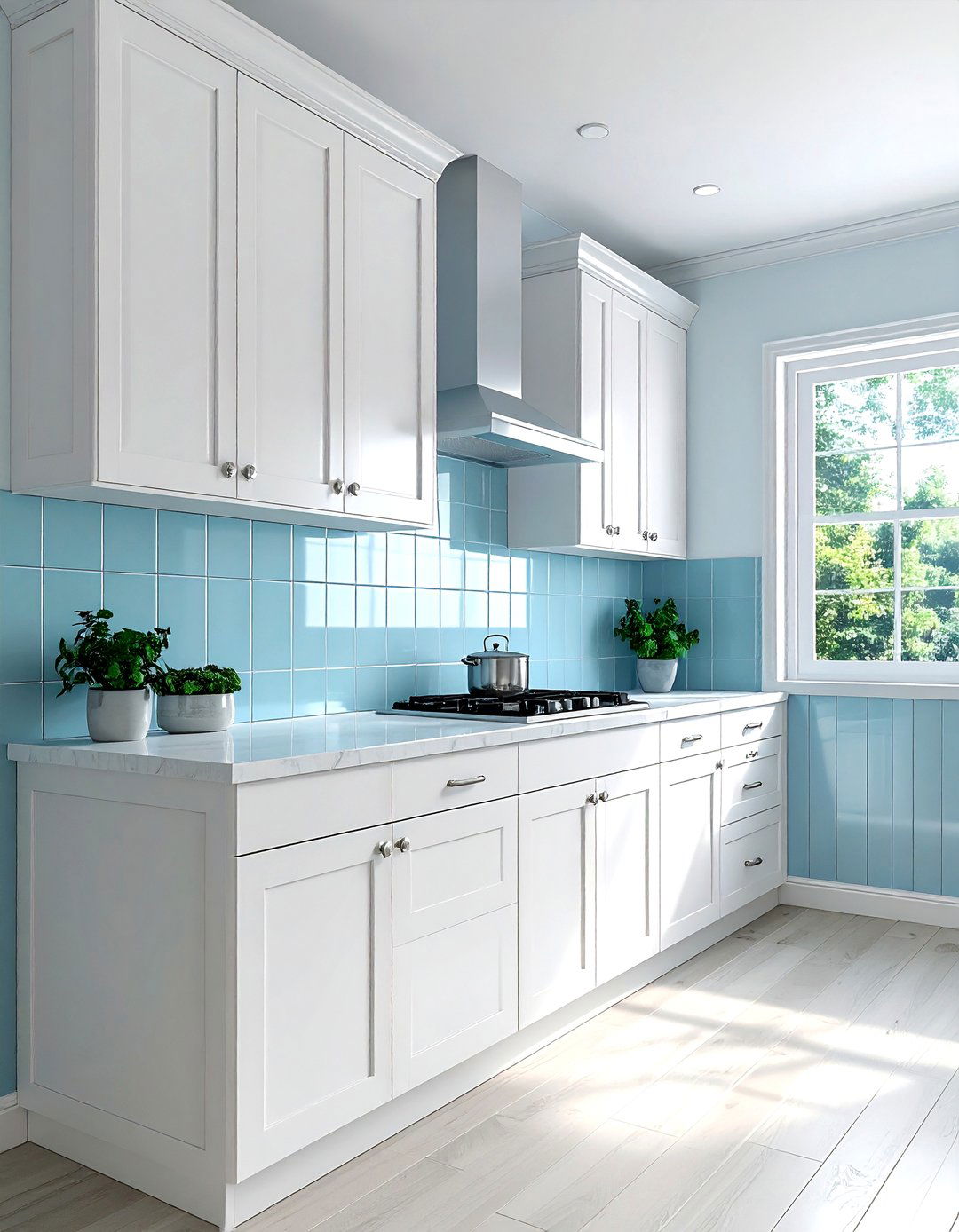 Light Blue Picket Tile - 30 picket tile bathroom ideas