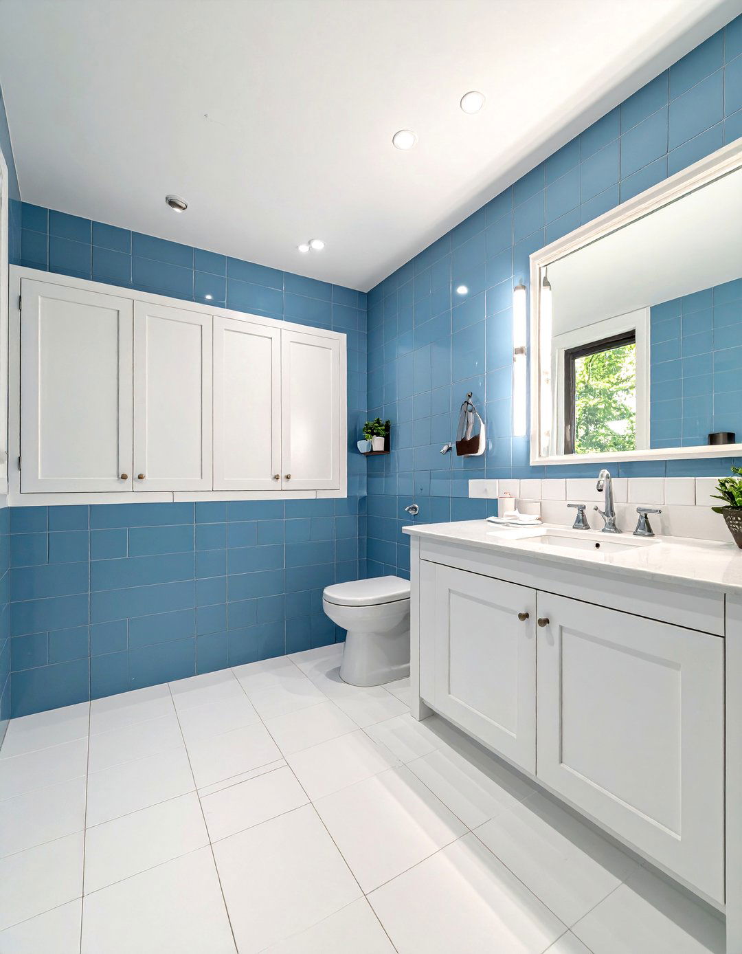 Light Blue Tile White Grout - 30 white grout bathroom ideas