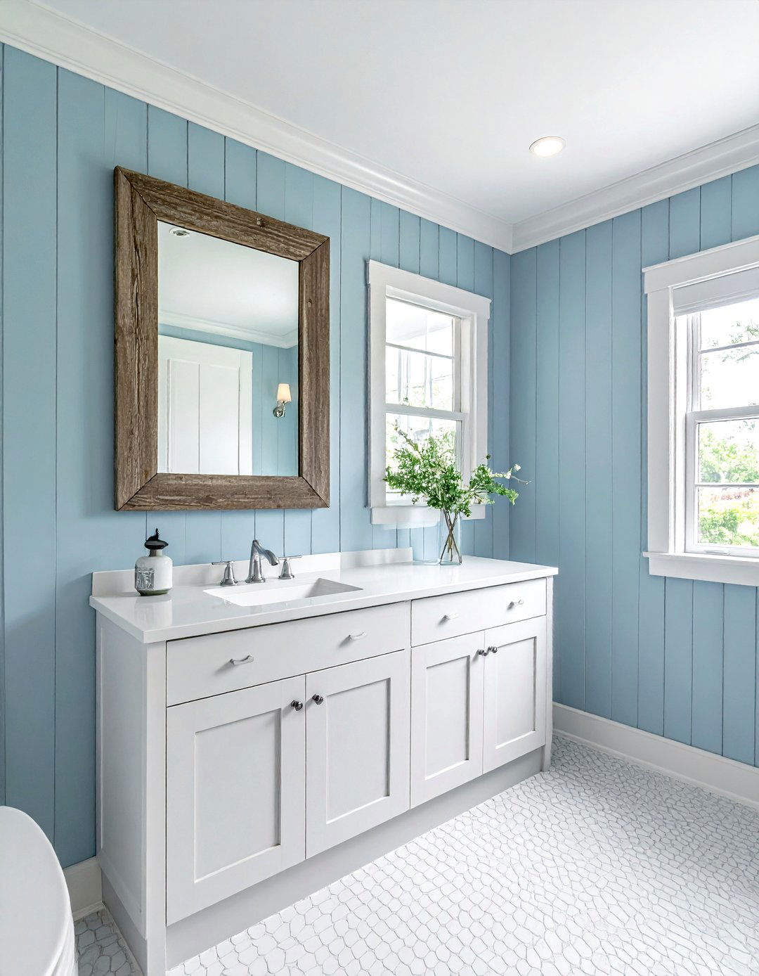 Light Blue Wainscoting - 30 bathroom wainscoting ideas