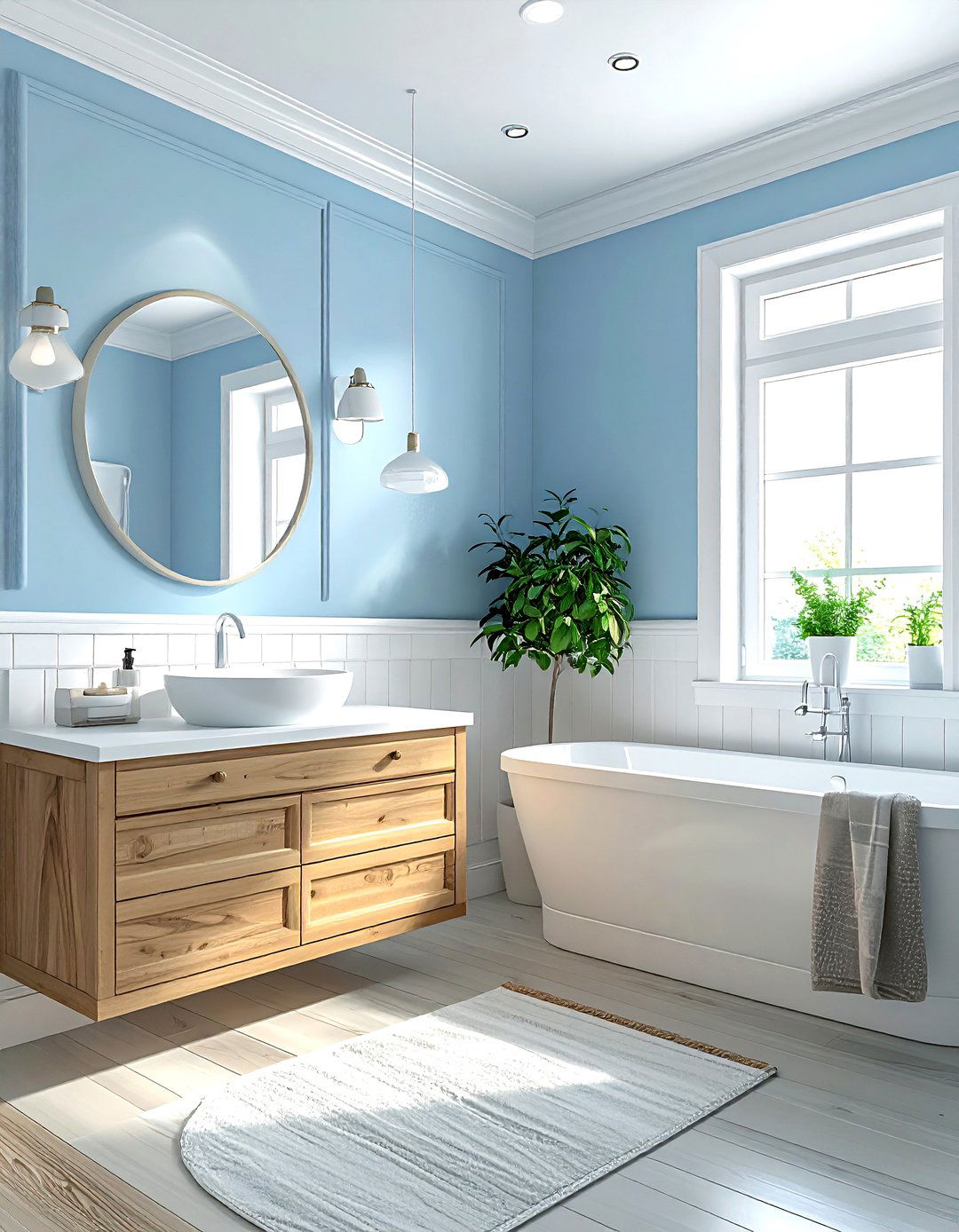 Light Blue Walls - 30 blue bathroom decor ideas