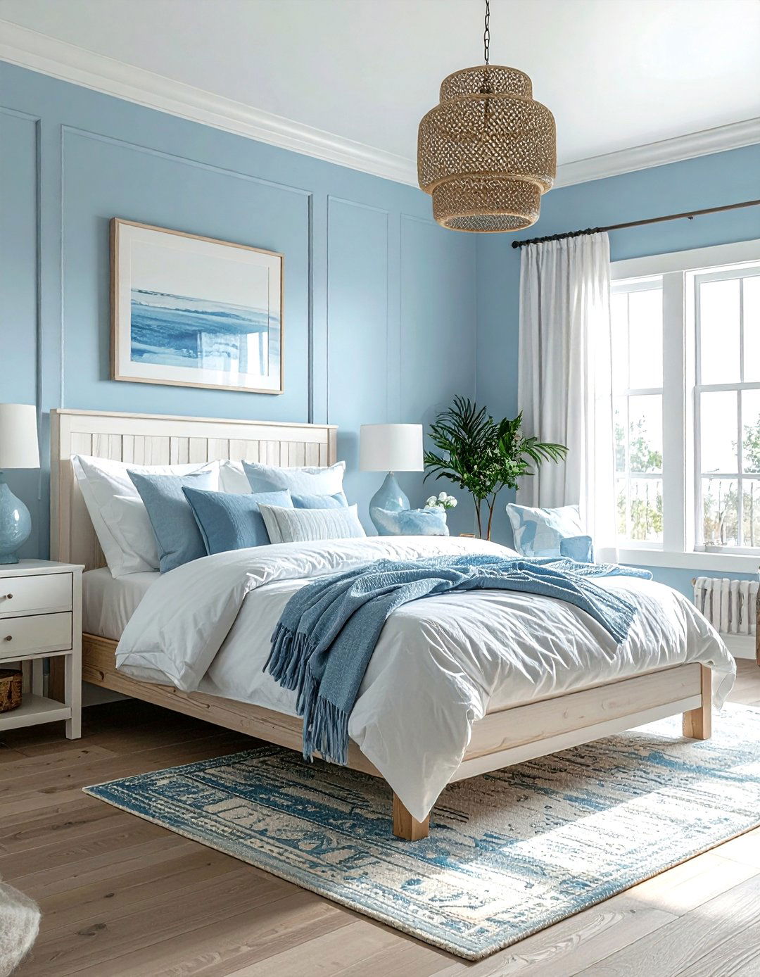 Light Blue Walls - 30 airy bedroom ideas