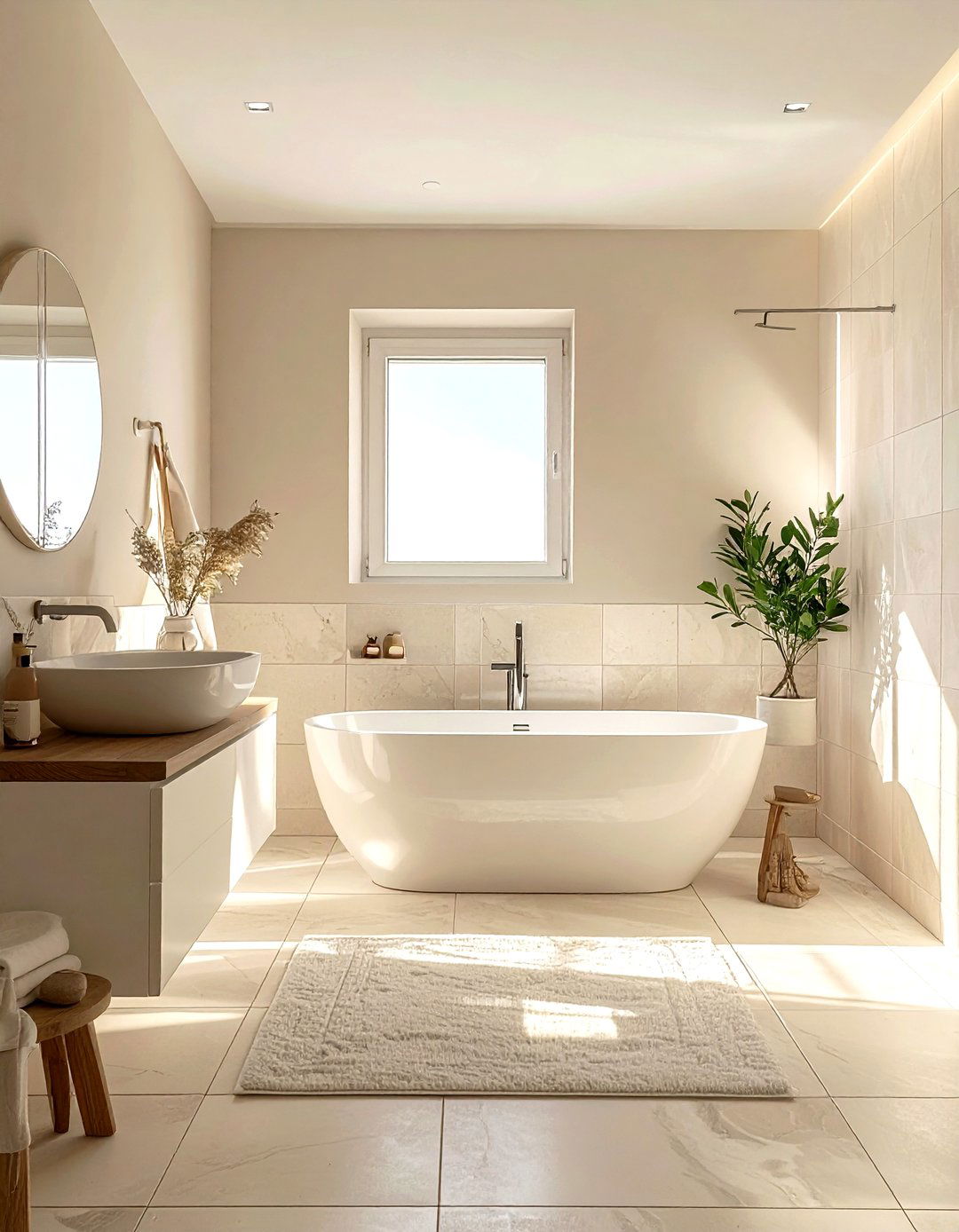 Light Color Palette - 30 studio apartment bathroom ideas