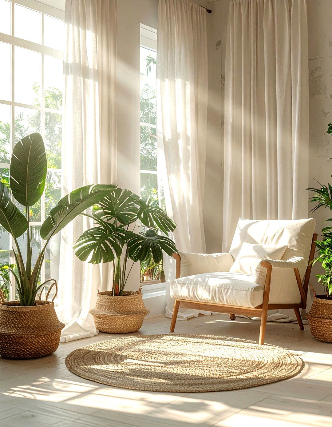 Light Filtering Curtain - 30 living room natural lighting ideas