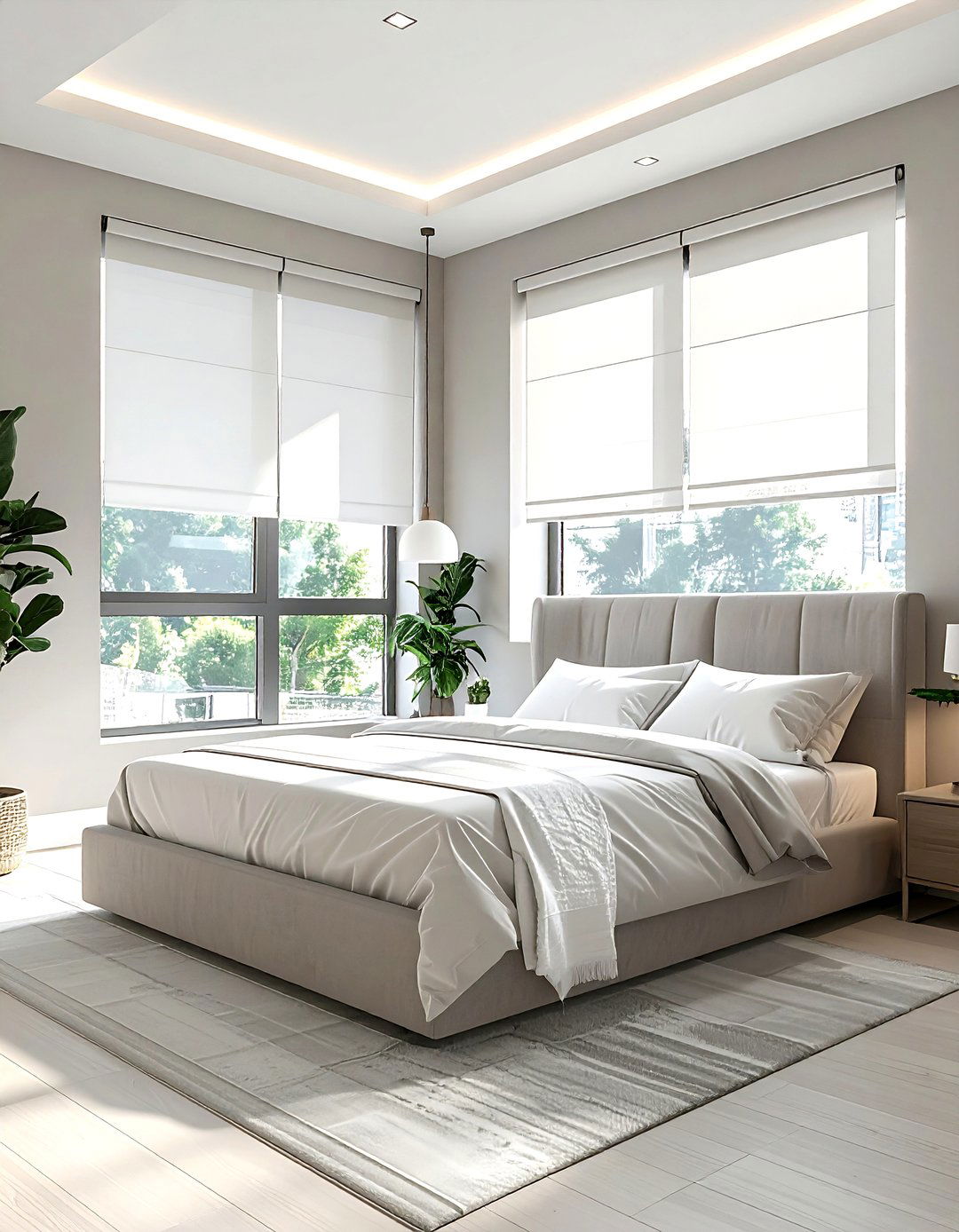 Light Filtering Roller Shades - 30 bedroom natural lighting ideas