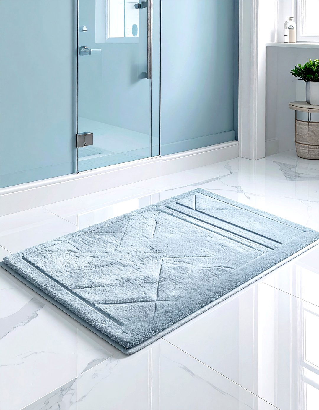 Light Gray Bath Mat - 30 gray bathroom accessories ideas