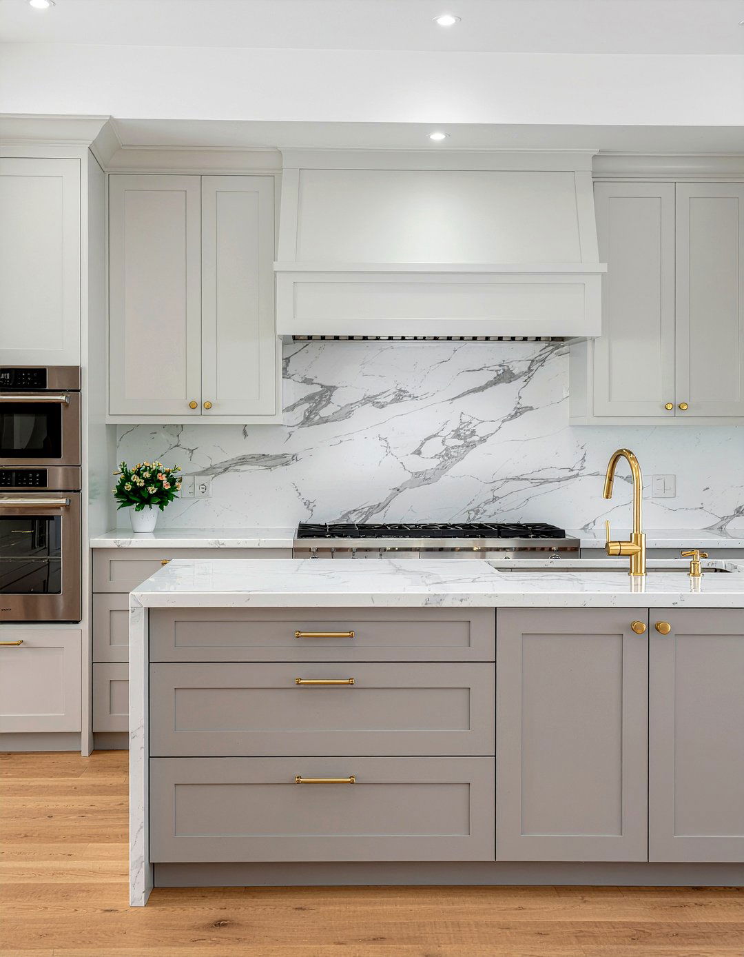 Light Gray Cabinets White Marble - 30 light gray kitchen ideas