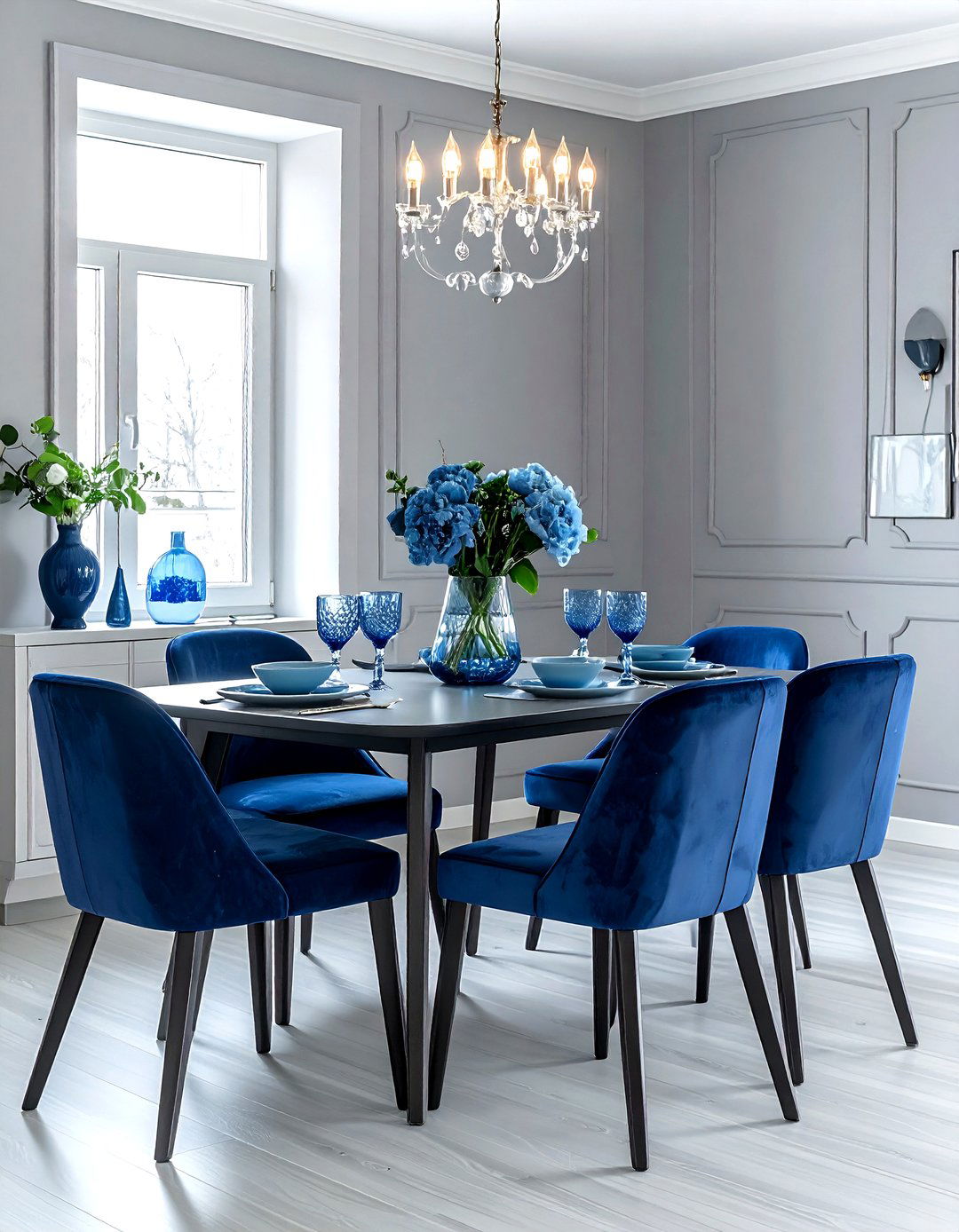 Light Gray Dining Room Blue Accents - 30 light gray dining room ideas