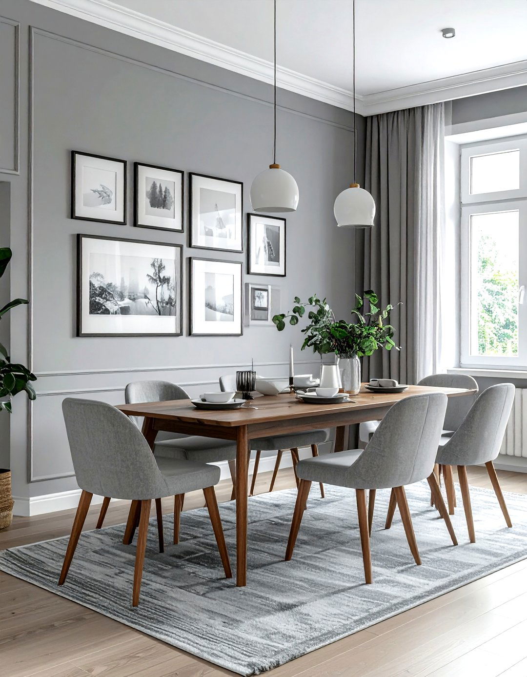 Light Gray Dining Room Gallery Wall - 30 light gray dining room ideas