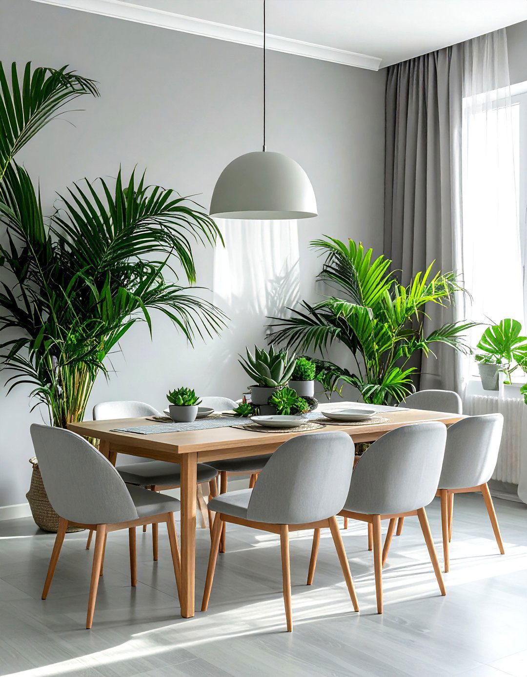 Light Gray Dining Room Green Plants - 30 light gray dining room ideas