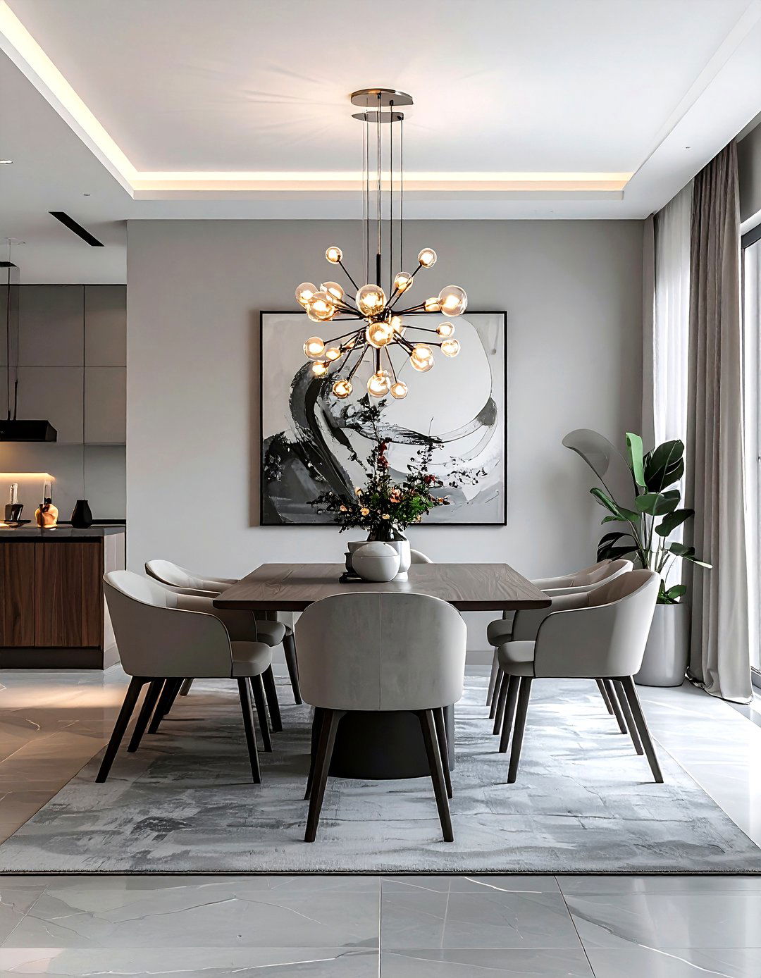 Light Gray Dining Room Statement Lighting - 30 light gray dining room ideas