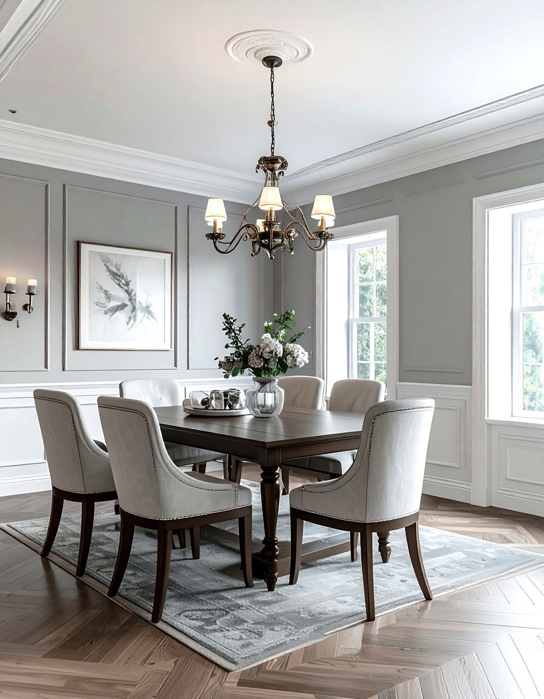 Light Gray Dining Room Wainscoting - 30 light gray dining room ideas