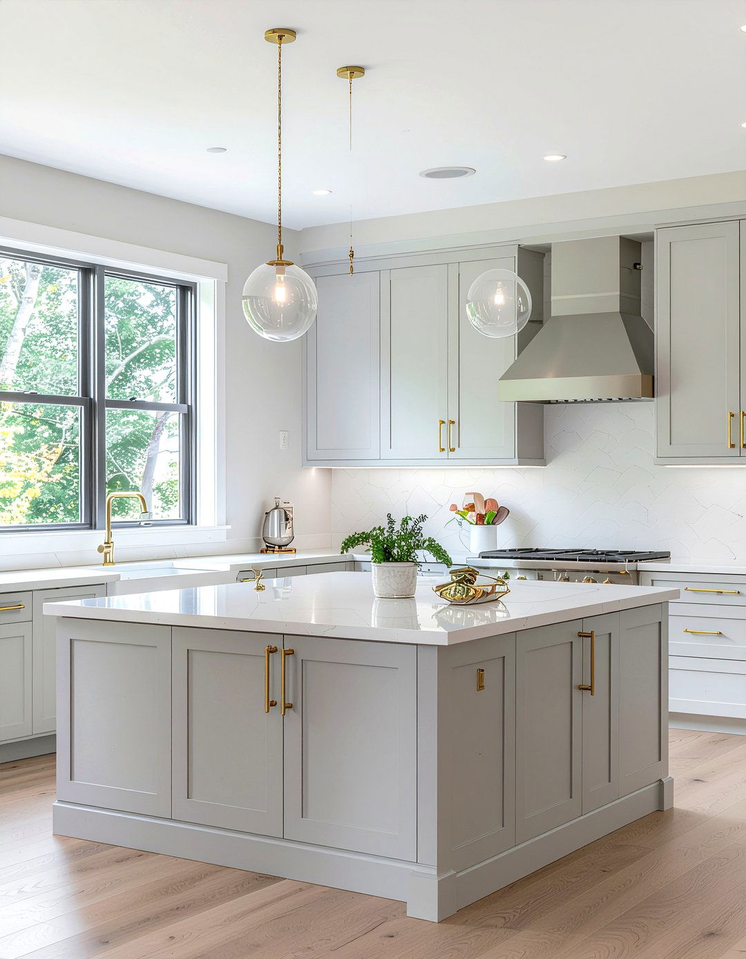 Light Gray Kitchen Brass Hardware - 30 light gray kitchen ideas