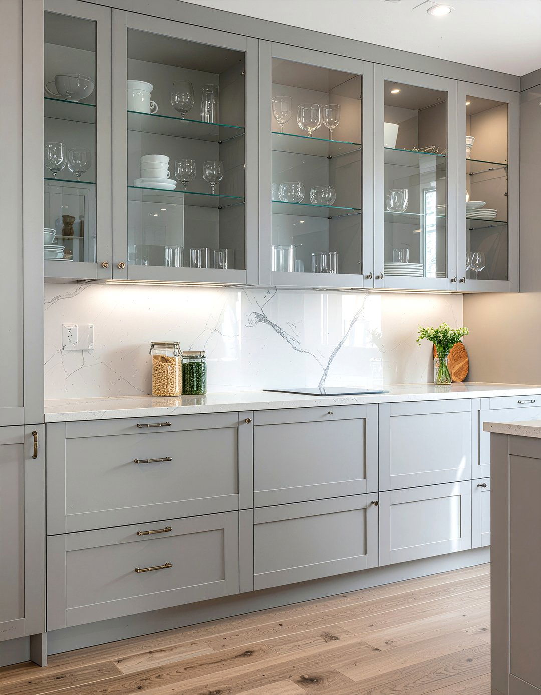 Light Gray Kitchen Glass Cabinets - 30 light gray kitchen ideas