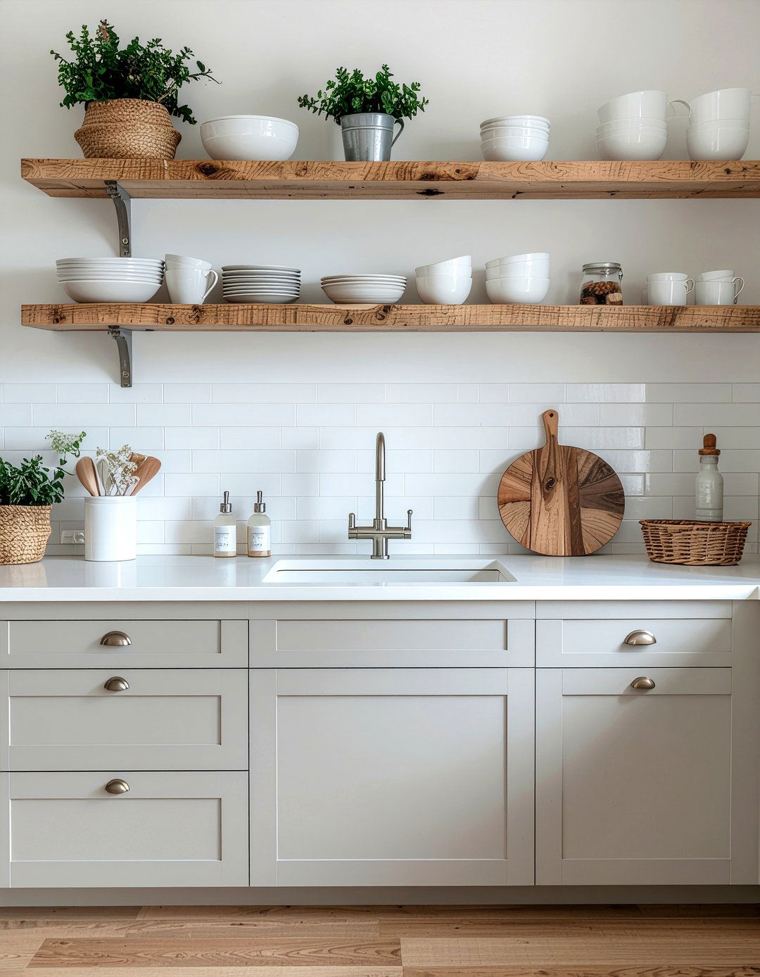 Light Gray Kitchen Open Shelving - 30 light gray kitchen ideas