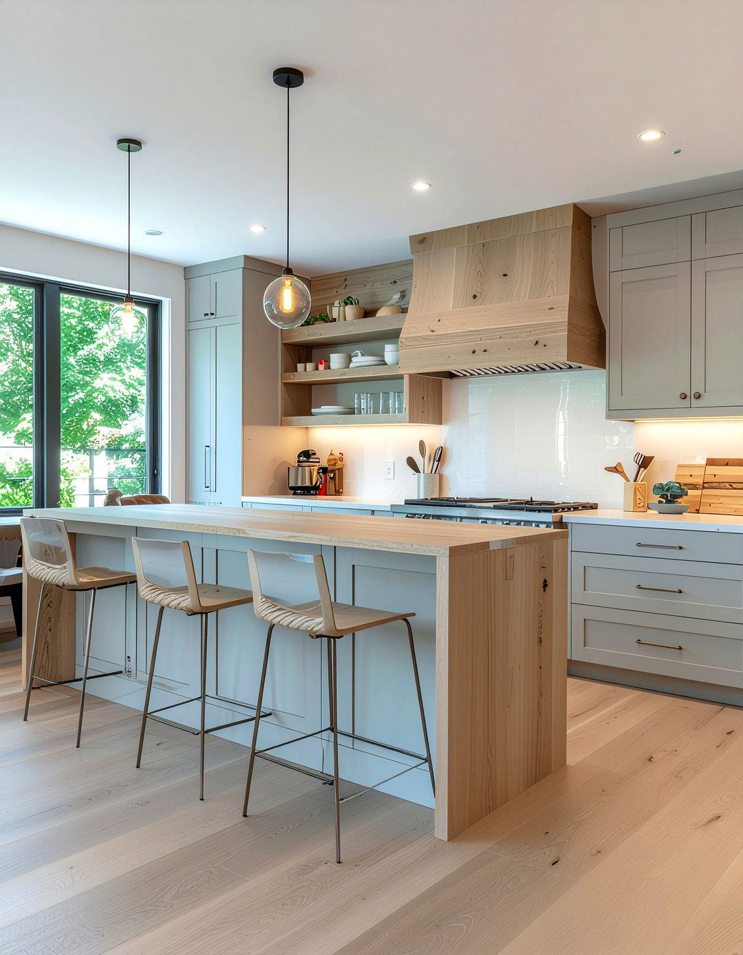 Light Gray Kitchen Wood Accents - 30 light gray kitchen ideas