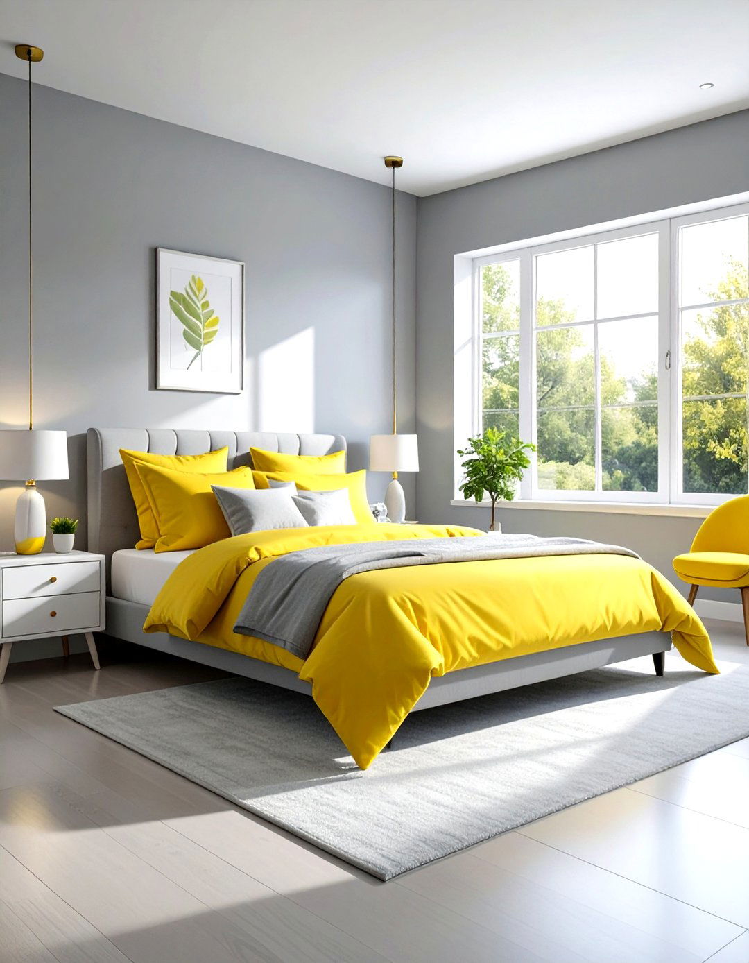 Light Gray Lemon Yellow Bedroom - 30 gray yellow bedroom ideas