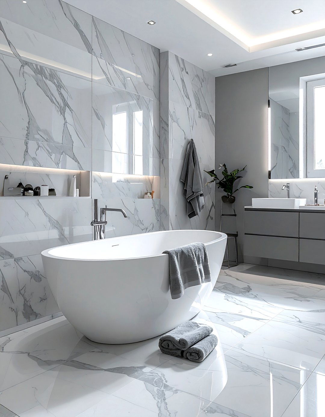 Light Gray Marble Bathroom - 30 gray bathroom design ideas