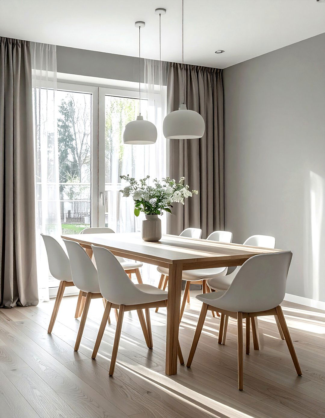 Light Gray Minimalist Dining Room - 30 gray dining room decor ideas