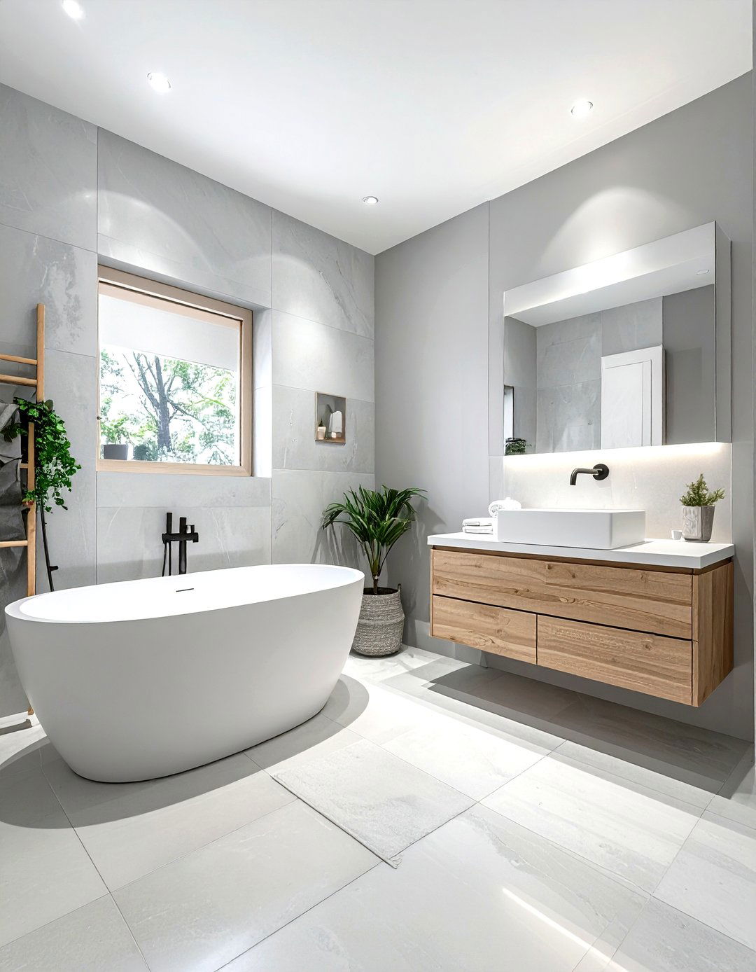 Light Gray Scandi Bathroom - 30 gray bathroom design ideas