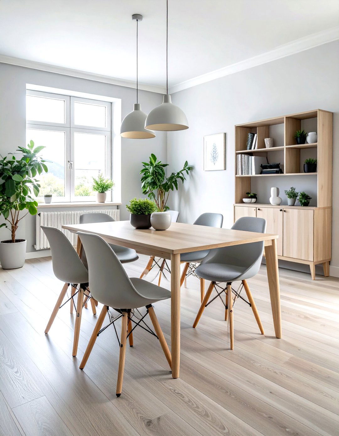 Light Gray Scandinavian Set - 30 gray dining room furniture ideas