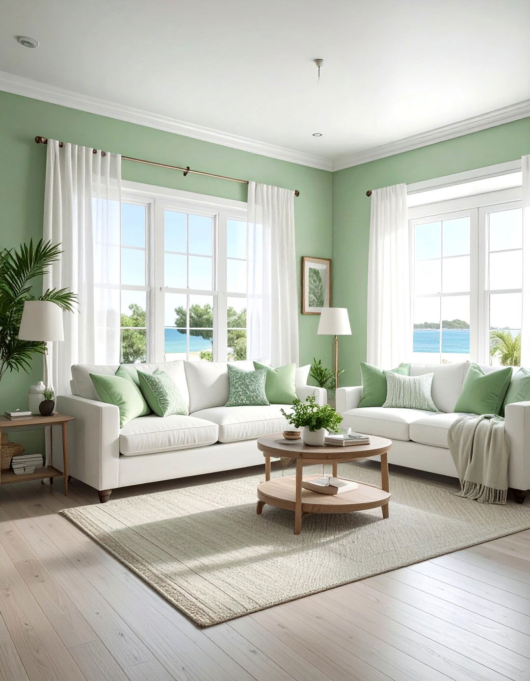Light Green Coastal Living Room - 30 coastal green living room ideas