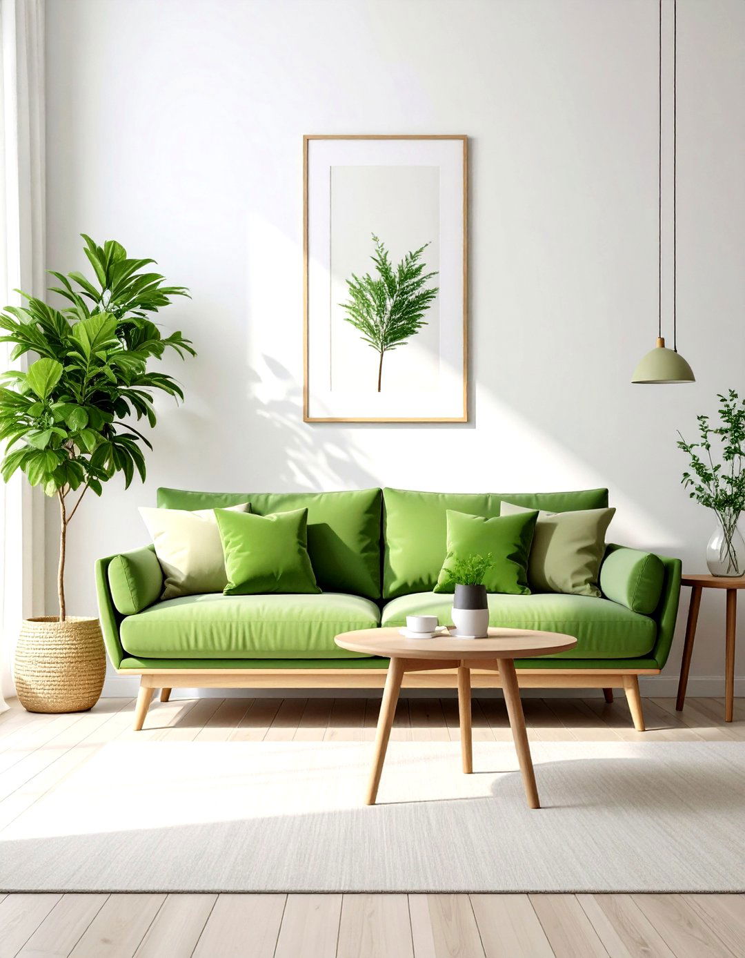 Light Green Scandinavian Lounge - 30 scandinavian green living room ideas