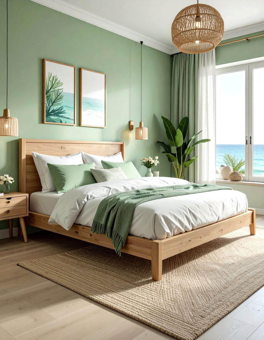 Light Green Seaside Bedroom - 30 coastal green bedroom ideas