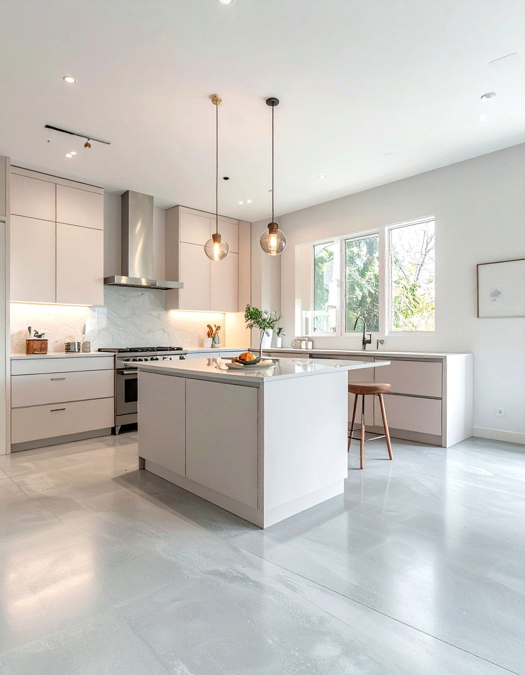 Light Grey Concrete Floor Kitchen - 30 polished concrete floor kitchen ideas