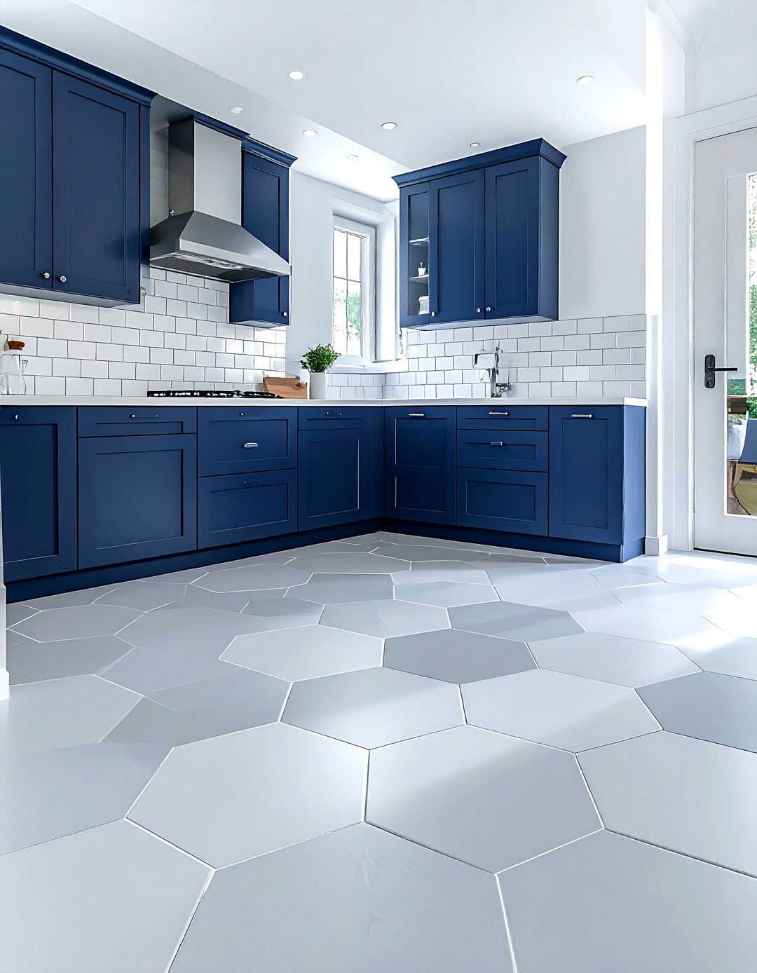 Light Grey Hexagon Floor - 30 hexagon floor kitchen ideas