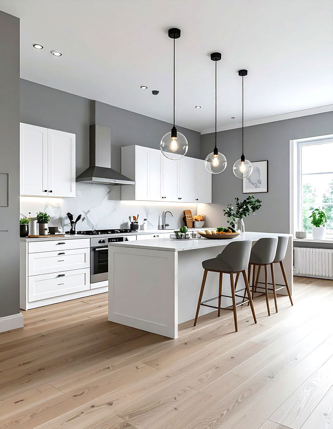 Light Grey Kitchen Walls - 30 grey kitchen decor ideas